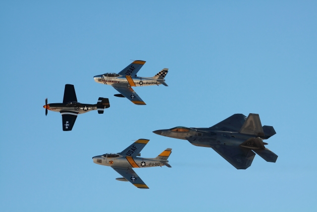 U.S. Air Force Heritage Flight （Photo：Yoshitomo Aoki）