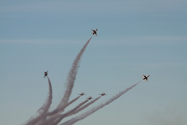 USAF Air Demonstration Squadron , “Thunderbirds” （Photo：Yoshitomo Aoki）